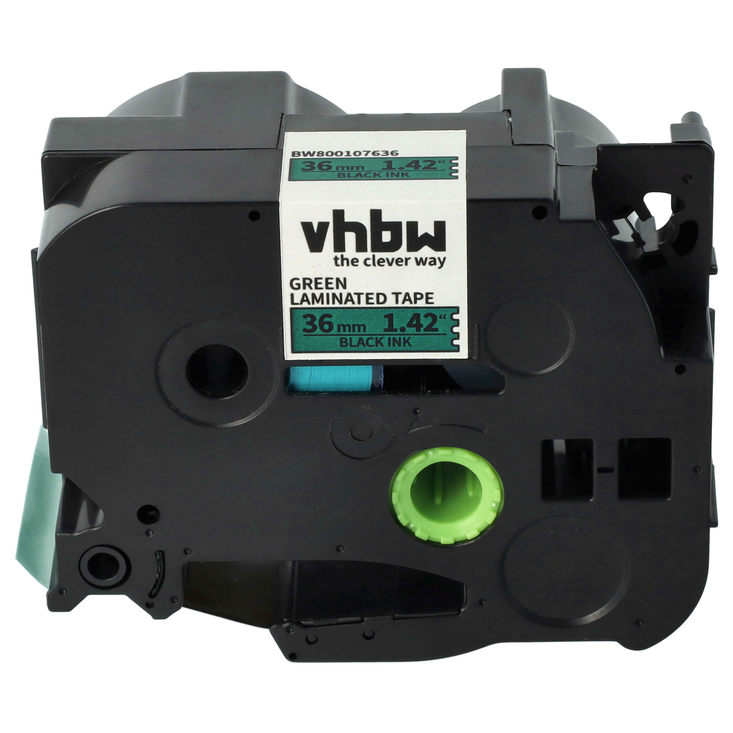 Fita de Etiquetas vhbw para Brother TZE-761, TZ-761 - 36 mm Preto sobre Verde