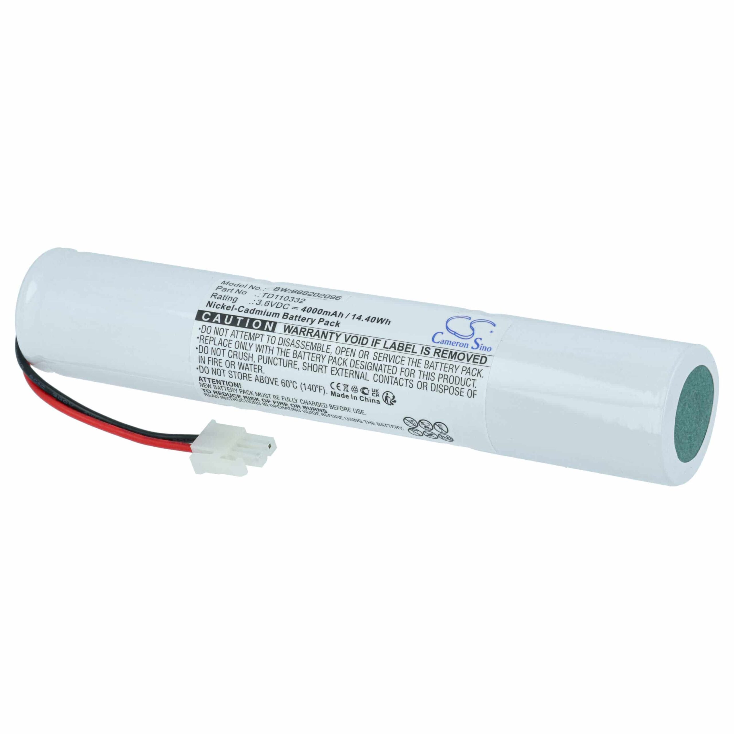 Bateria de Emergência vhbw compatível com Schneider 329056000, TD110332 - 4000 mAh 3.6 V NiCd - Image 4