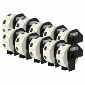 10x Rolo de Etiquetas Compatível com Brother DK-11218 - Premium 24 mm + Suporte