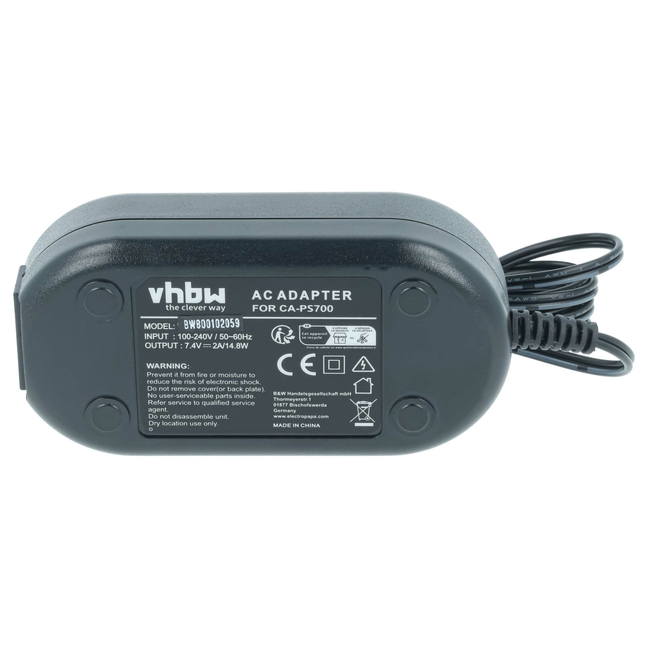 Carregador de Câmara Canon - Substitui CA-PS700 DR-E5 ACK-E5 com Acoplador DC - 2 m, 7.4 V 2.0 A - Image 3