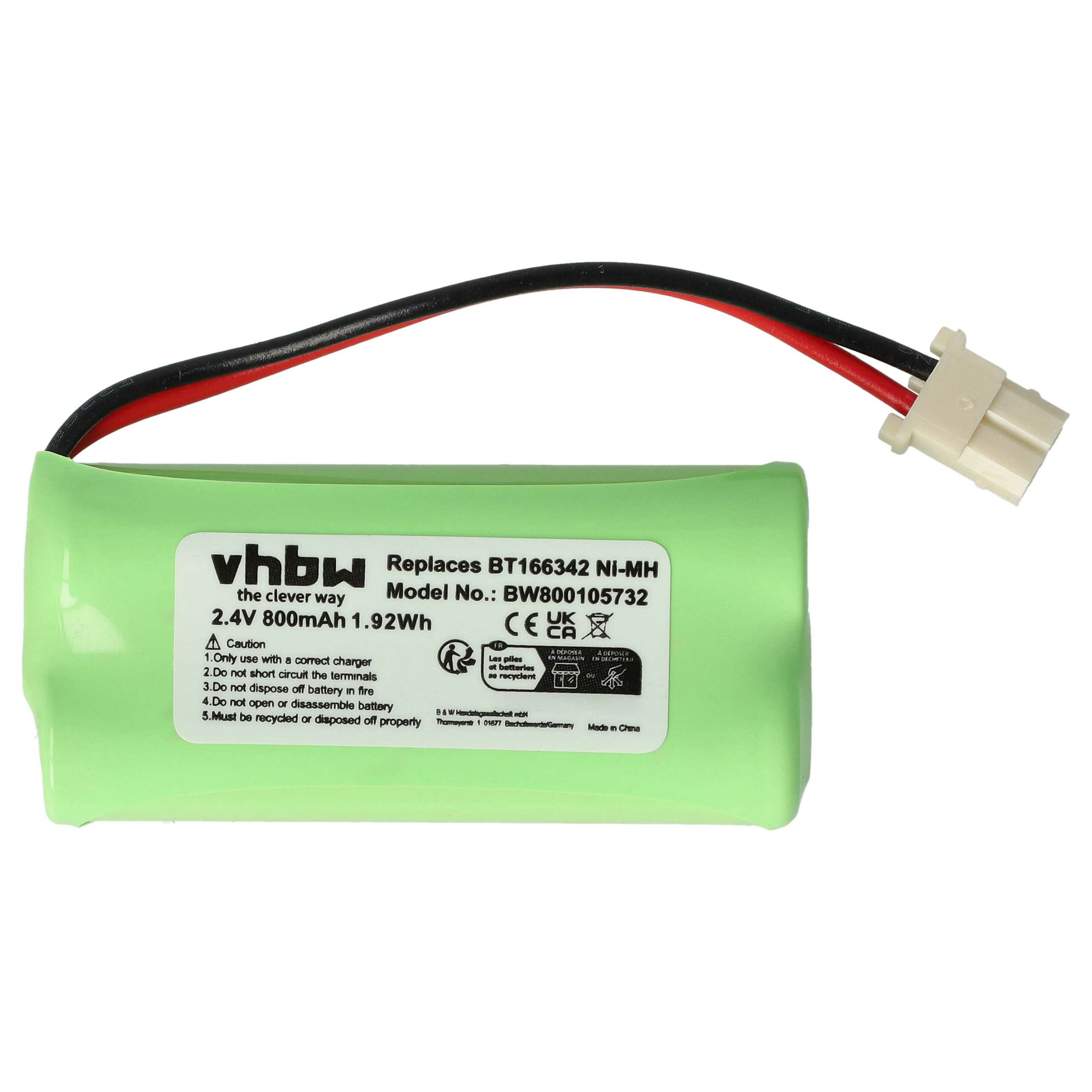 Bateria de substituição vhbw para Motorola BT283342, BT183342 - Telefone fixo Philips 800 mAh 2.4 V NiMH - Image 3