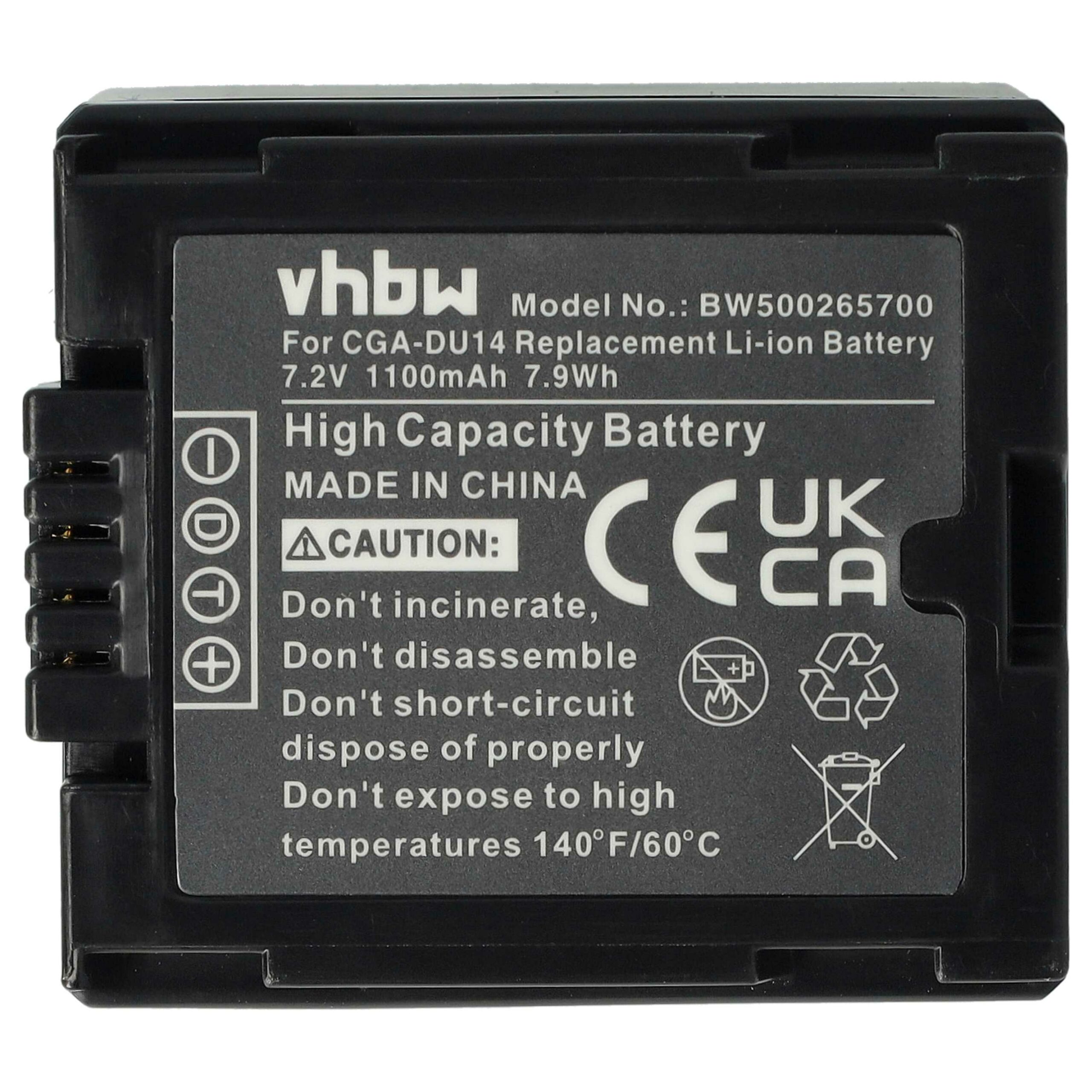 Bateria vhbw compatível Hitachi DZ-BP14s, DZ-BP07s, DZ-BP21s - 1100mAh, 7.2V, Li-Ion - Image 3