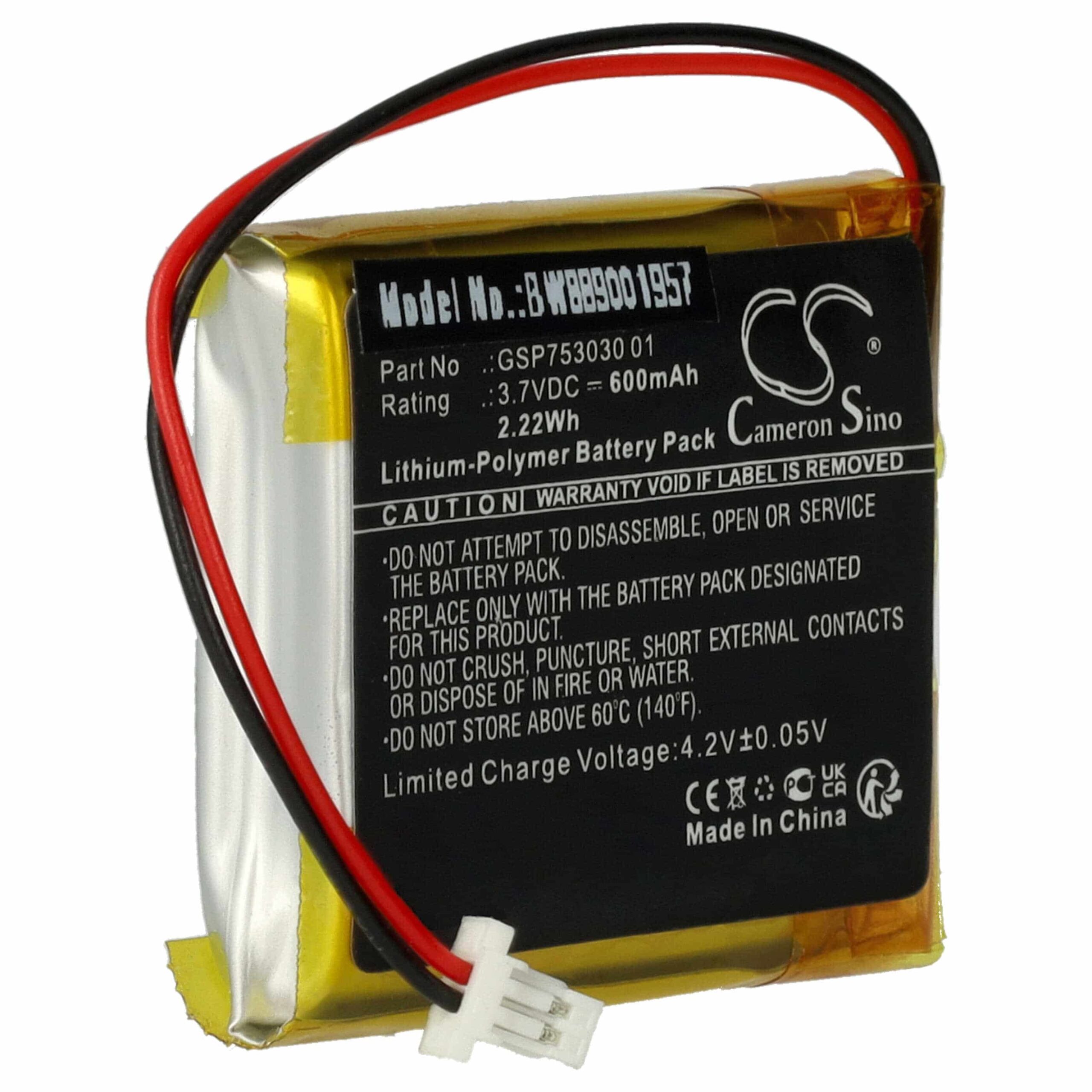Bateria de substituição para auscultadores JBL GSP753030 01 - 600 mAh 3.7 V Li-polímero - Image 3