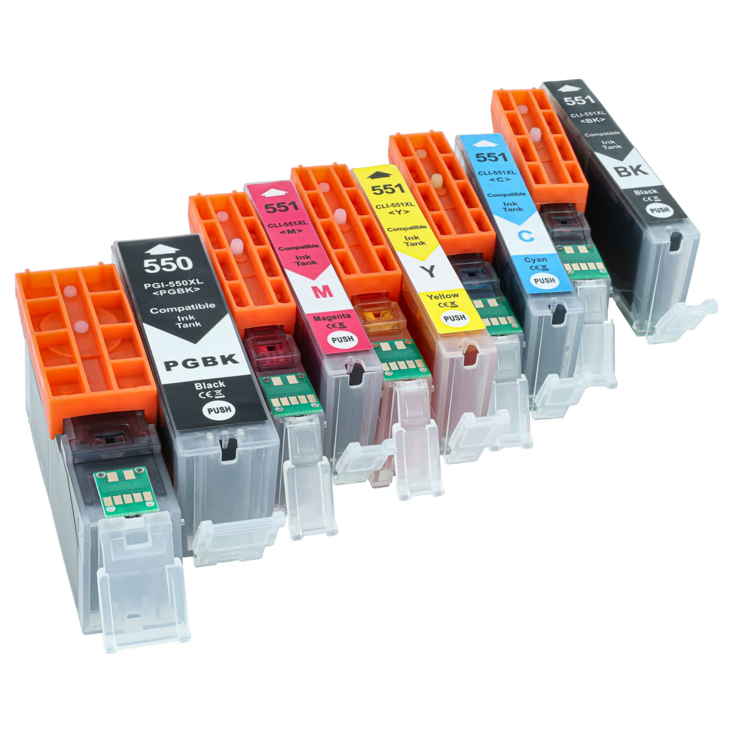 Pack 10 Cartuchos de Tinta vhbw para Canon CLI-551 (Preto, Ciano, Magenta, Amarelo + Preto Fotográfico) - Image 2