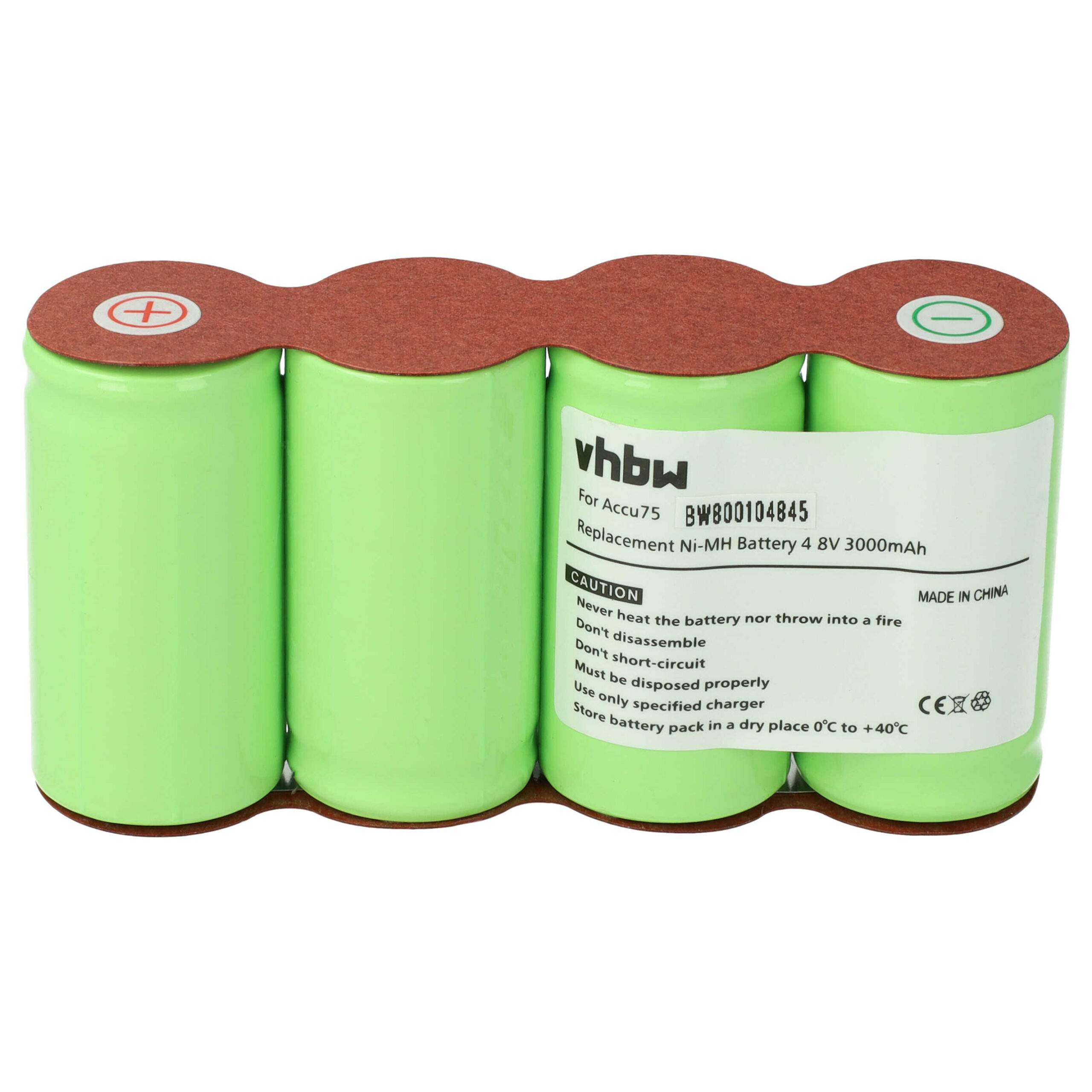 Bateria vhbw 4.8V 3000mAh NiMH para Gardena Accu45, Accu75, Vileda Ultramat Electro System