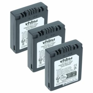 Bateria vhbw compatível com Panasonic CGA-S002A/1B, CGA-S002E, CGA-S002, CGA-S002A, CGA-S001HH - 550mAh, 7.2V, Li-Ion (pack 3x)
