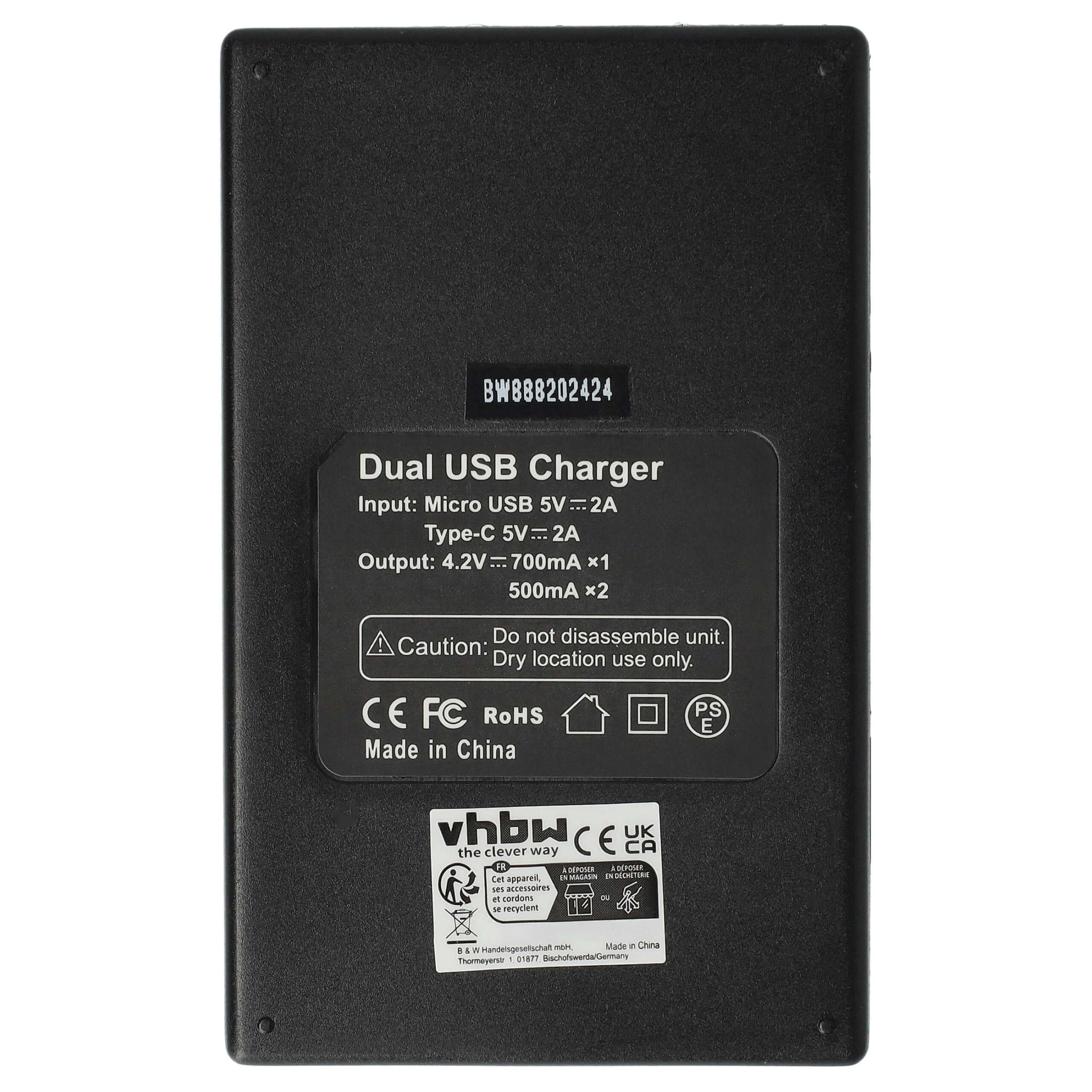 Carregador de Bateria Micro-USB + USB-C com Cabo para Canon IXY 50MC 8.4V - Image 4