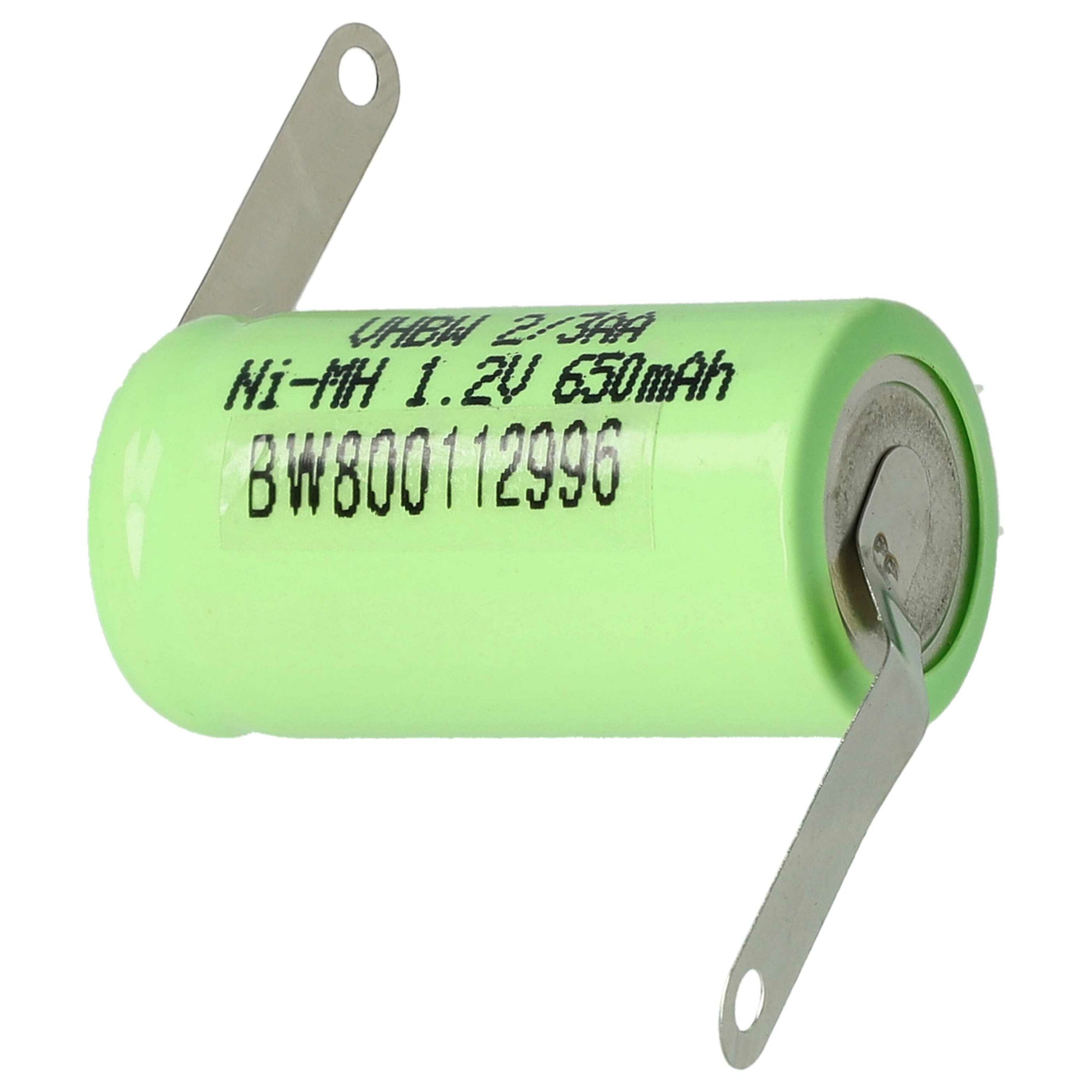 Bateria vhbw 2/3AA 650 mAh 1.2V NiMH para Veículos Telecomandados
