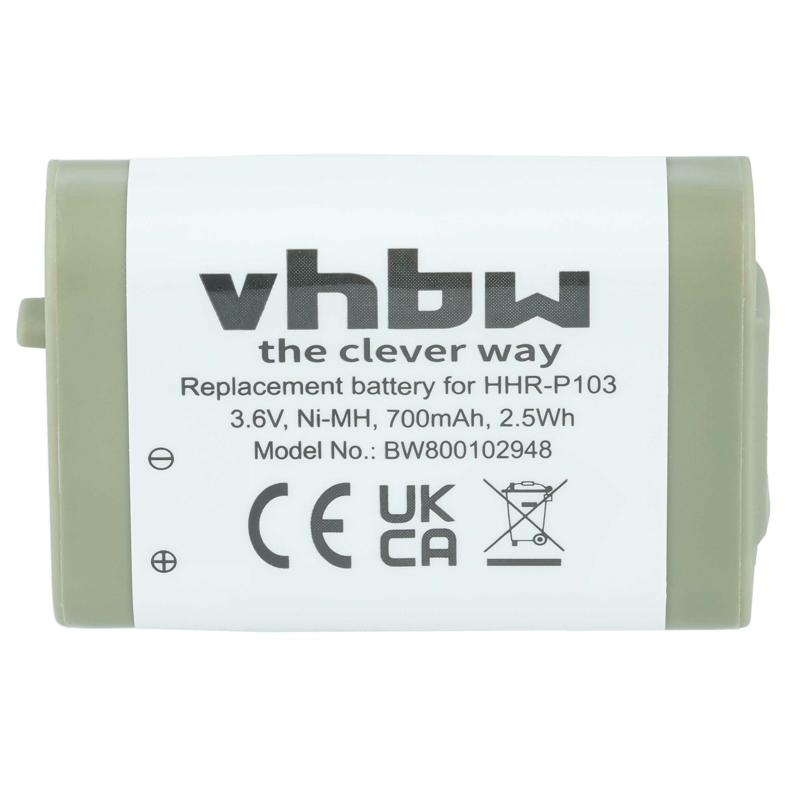 Bateria vhbw para telefones GE e Panasonic - 700 mAh 3.6 V NiMH - Image 3