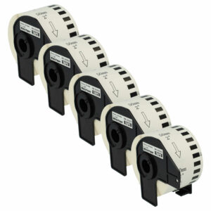 5x Rolo de Etiquetas compatível com Brother DK-22223 - Premium 50 mm x 30.48 m + Suporte