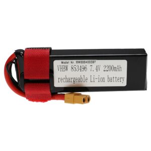 Bateria vhbw 2200 mAh 7.4 V Li-polímero com conector XT60 para modelos telecomandados