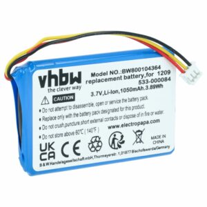 Bateria de Substituição vhbw para Comando Logitech 1209, 533-000084 - 1050 mAh 3.7 V Li-Ion