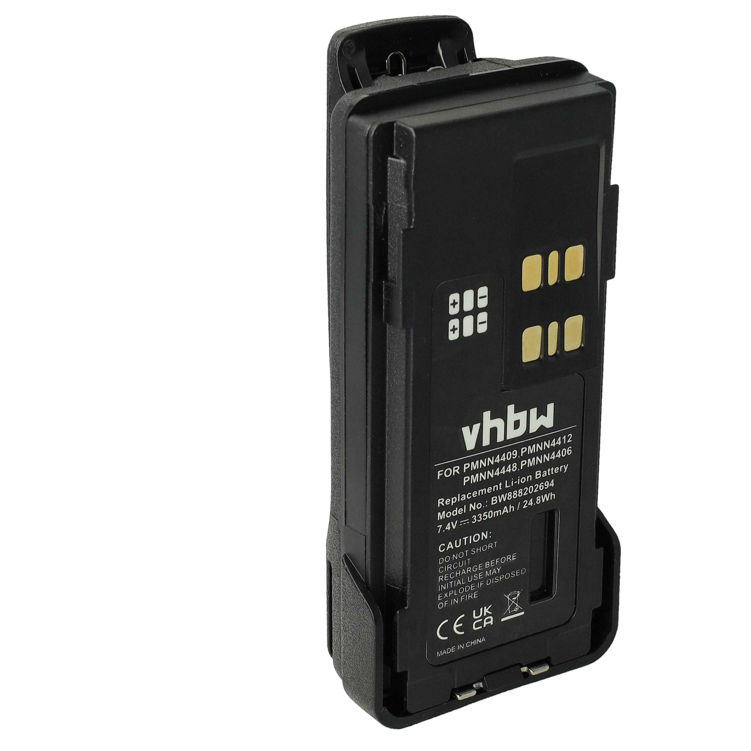 Bateria vhbw para Motorola PMNN4406BR, PMNN4409AR, PMNN4409, PMNN4406 - 3350 mAh 7.4 V Li-Ion com Clip de Cinto - Image 3