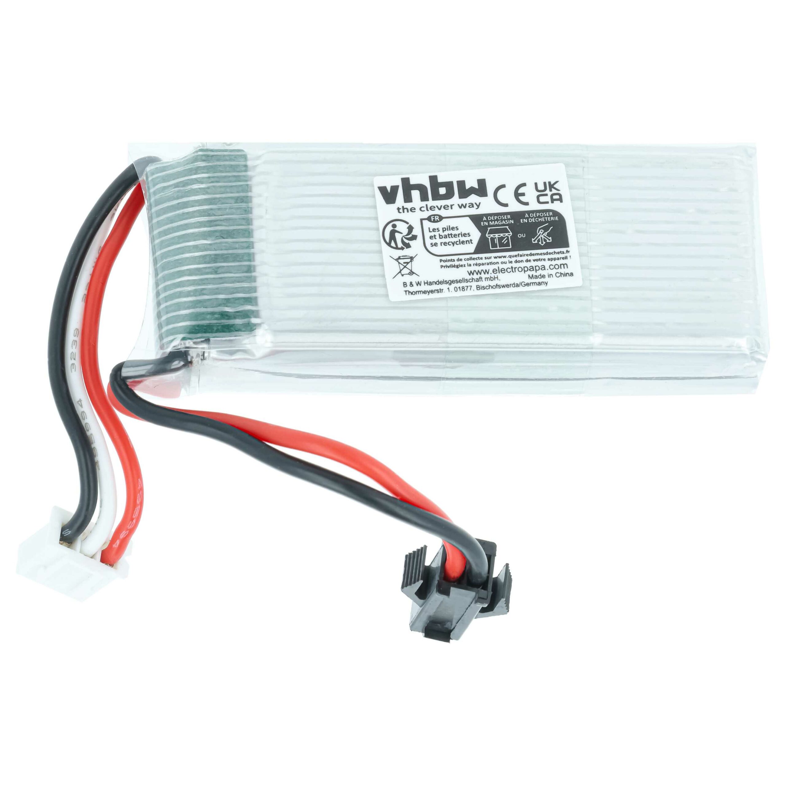 Bateria vhbw 850 mAh 7.4 V Li-polymer SM-2P para Modelos de Radiocontrolo - Image 4