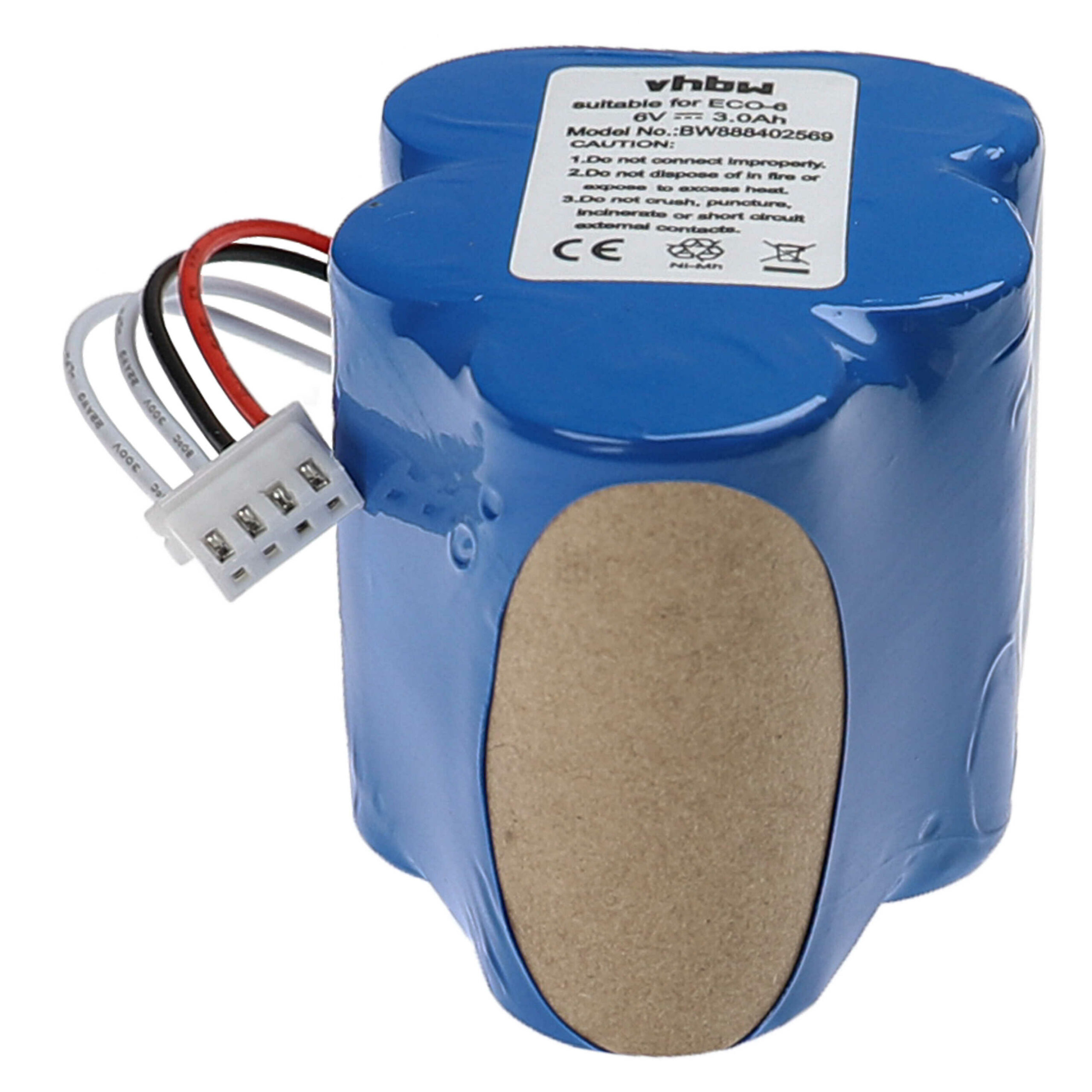 Bateria vhbw 6V 3000mAh NiMH para Hoover, Ecovacs e Robôs de Limpeza - Pack de 3 Unidades - Image 3
