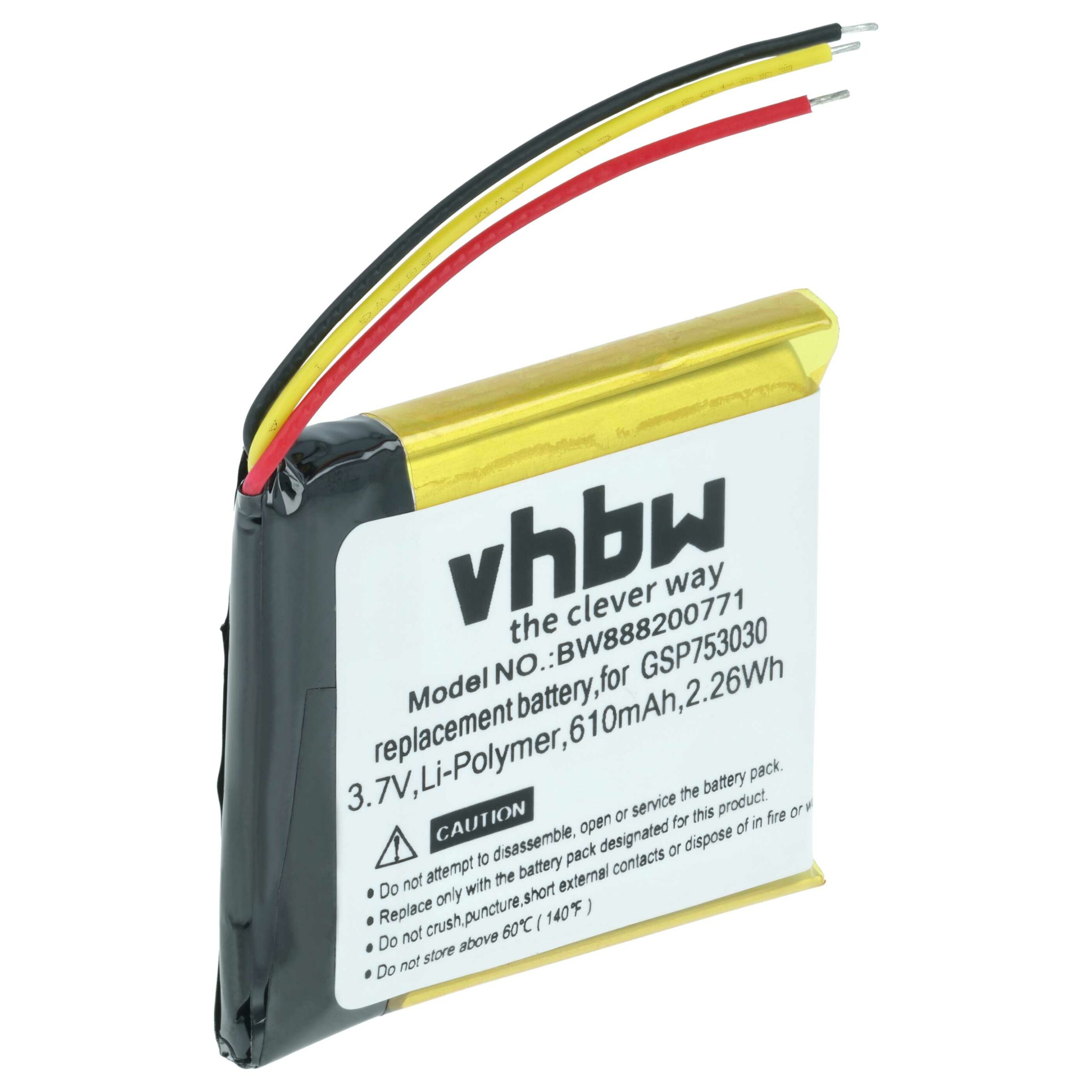 Bateria vhbw para Auscultadores Wireless JBL - 610 mAh 3.7V Li-polymer