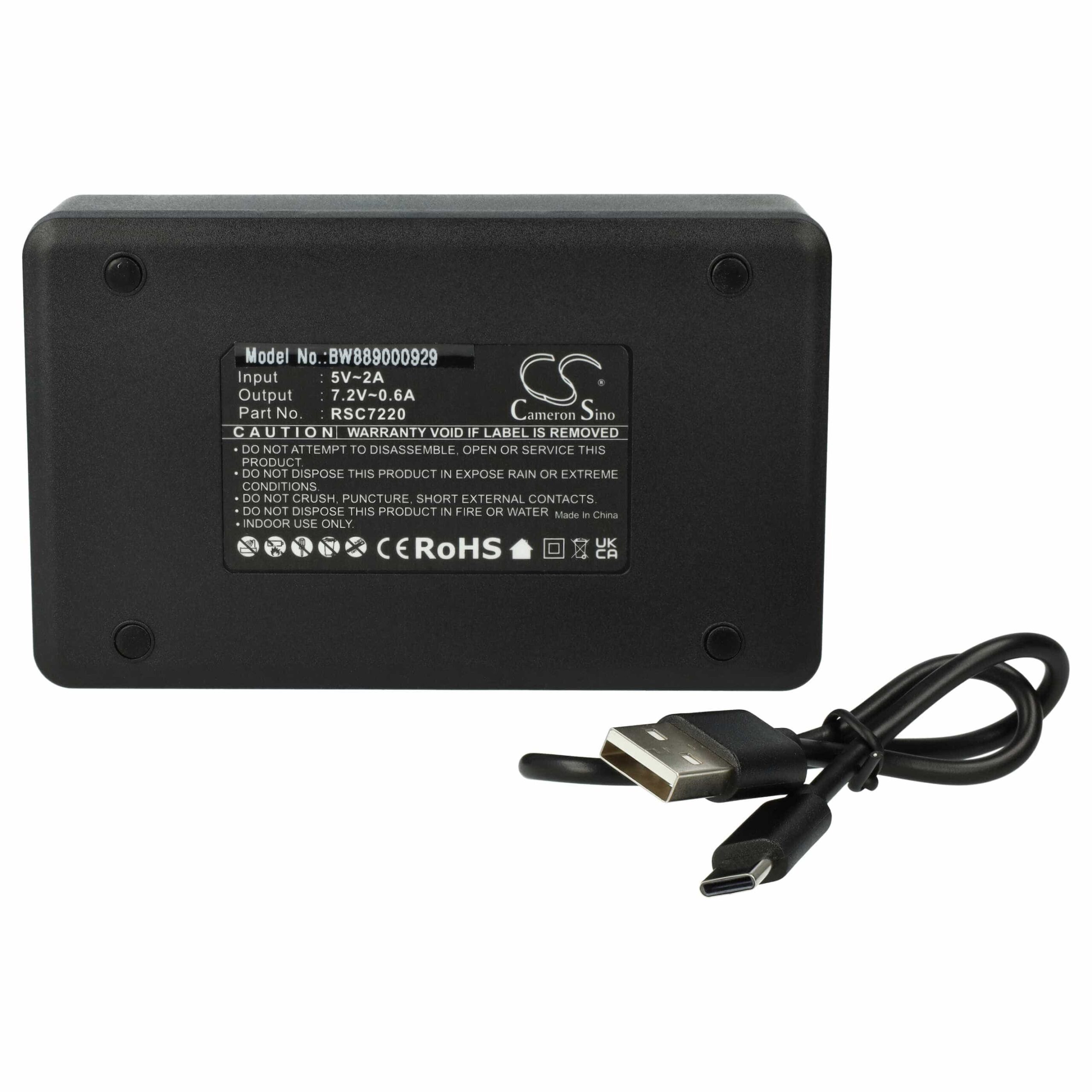 Carregador Duplo + Cabo USB C vhbw para Palfinger 1026, 13445, 16131 - Walkie Talkie 7.2V, 0.6A - Image 3