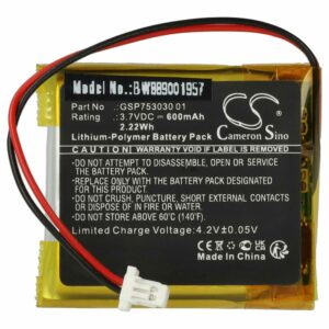 Bateria de substituição para auscultadores JBL GSP753030 01 - 600 mAh 3.7 V Li-polímero
