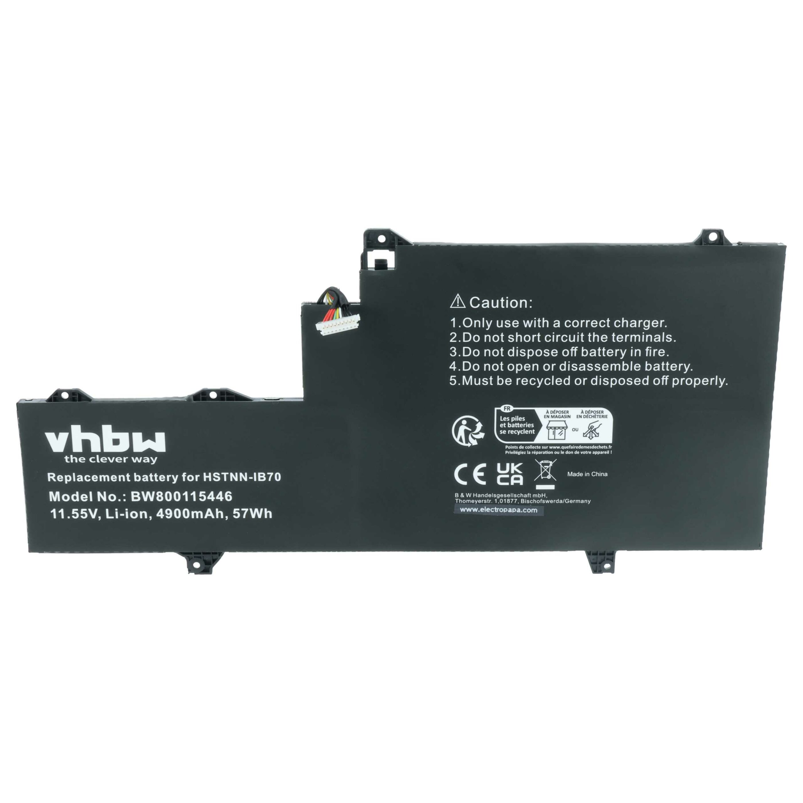 Bateria para Portátil HP compatível com 1GY29PA, 1GY30PA, 0M03XL, 1GY31PA - 4900 mAh 11.55 V Li-polímero, preta - Image 3