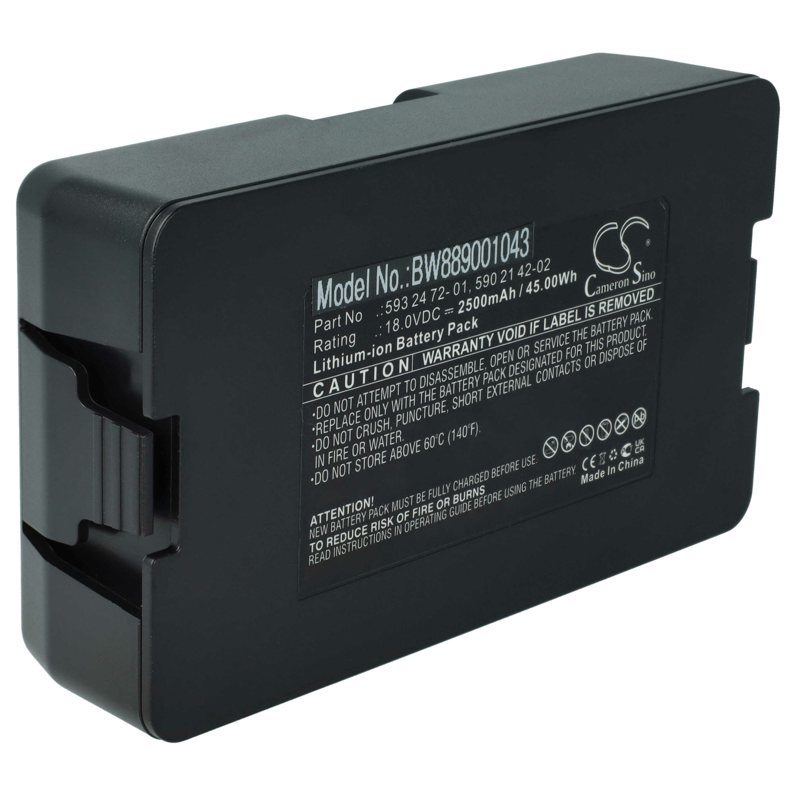 Bateria vhbw 18 V 2500 mAh Li-Ion para cortadores de relva Flymo, McCulloch, Husqvarna e Gardena