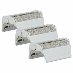 Pack 3x Lâminas de Barbear Duplas vhbw compatível com Braun SB505, 31B, 31S - Prata com Suporte