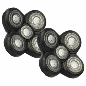 2x Cabeças de Barbear vhbw compatíveis com Philips RQ12, RQ50, RQ12+, RQ40 - Preto