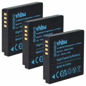Pack 3x Bateria vhbw DMW-BCF10E / DMW-BCF10 1000mAh 3.6V Li-Ion para Panasonic