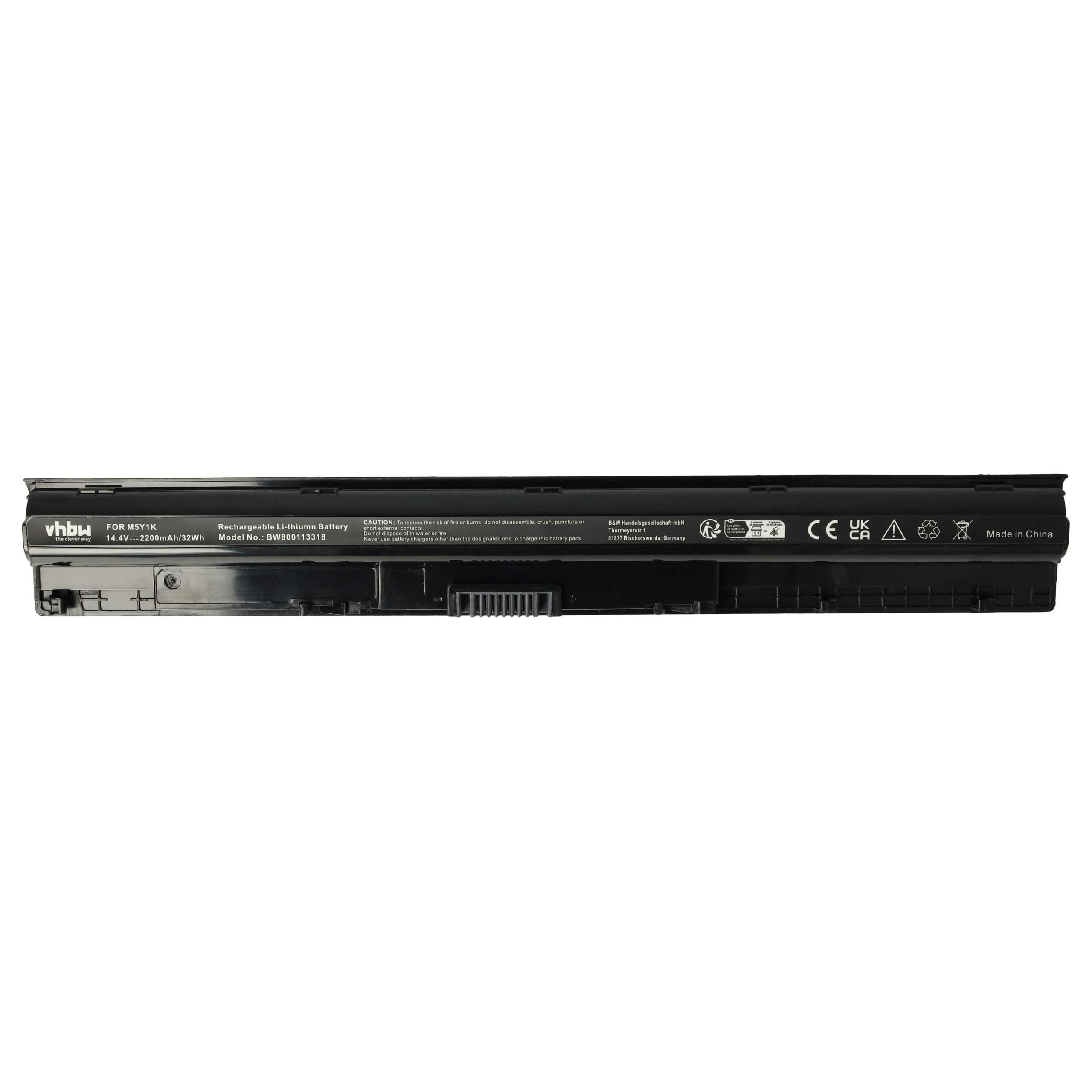Bateria para Portátil Dell vhbw - Compatível com 453-BBBR, 451-BBMG, 451-BBOO, 07G07, 1KFH3 - 2200 mAh 14.8 V Li-Ion - Image 3