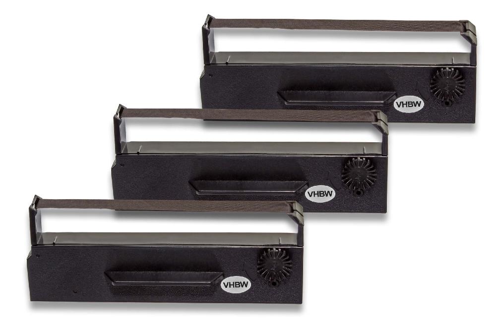 Pack 3x Fita de Tinta Compatível com 653N, C43S015366, ERC-27 para Impressora Matricial NCR e Impressora de Recibos - Preta