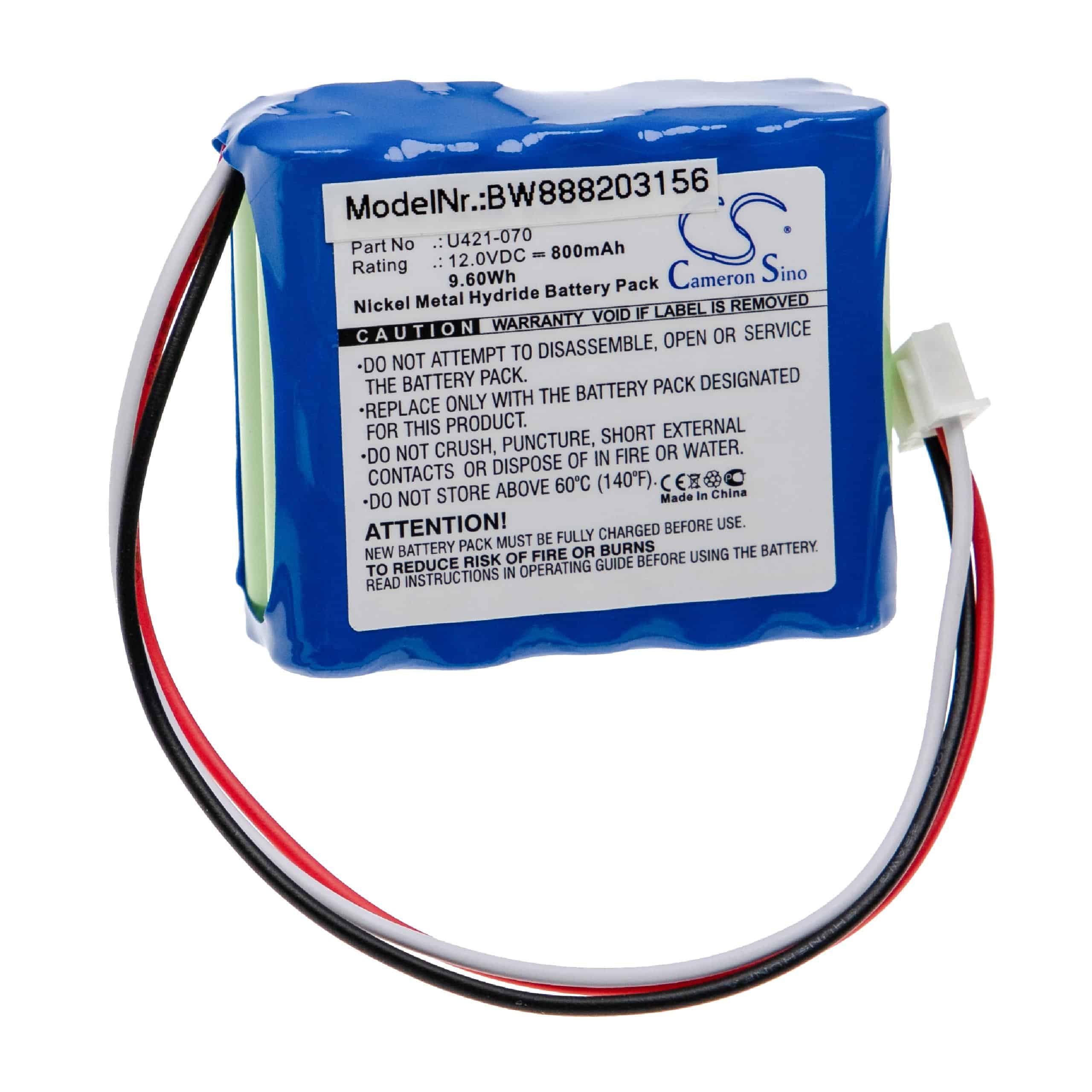 Bateria de Substituição para EndoMate U421-070 - 800 mAh 12 V NiMH vhbw