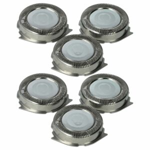 6x Cabeças de Corte para Philips HQ8, SH50 - Compatível com Barbeadores Elétricos Philips, Prata