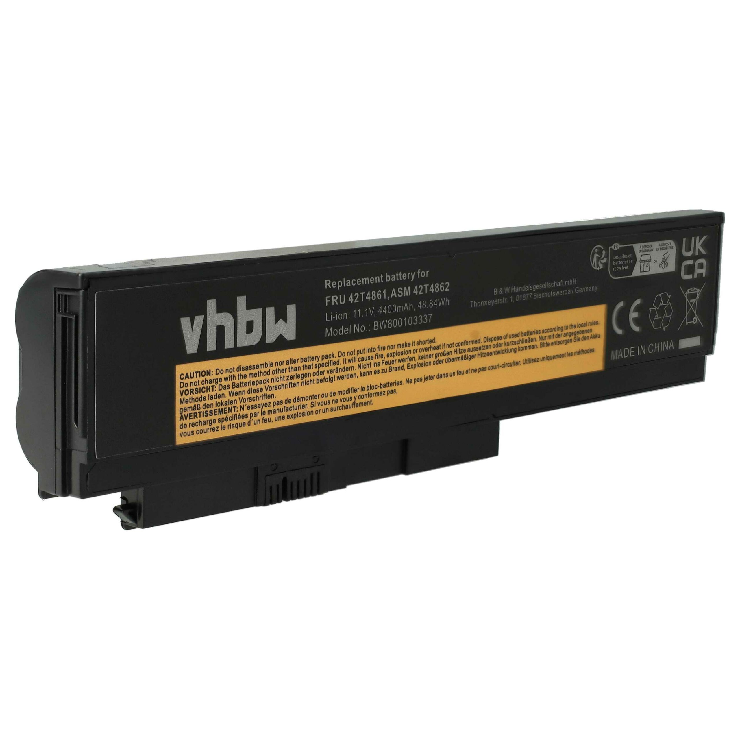 Bateria vhbw para Lenovo - 4400 mAh 11.1 V Li-Ion (0A36283, 0A36307, 42T4861, 0A36281, 0A36282) - Image 3