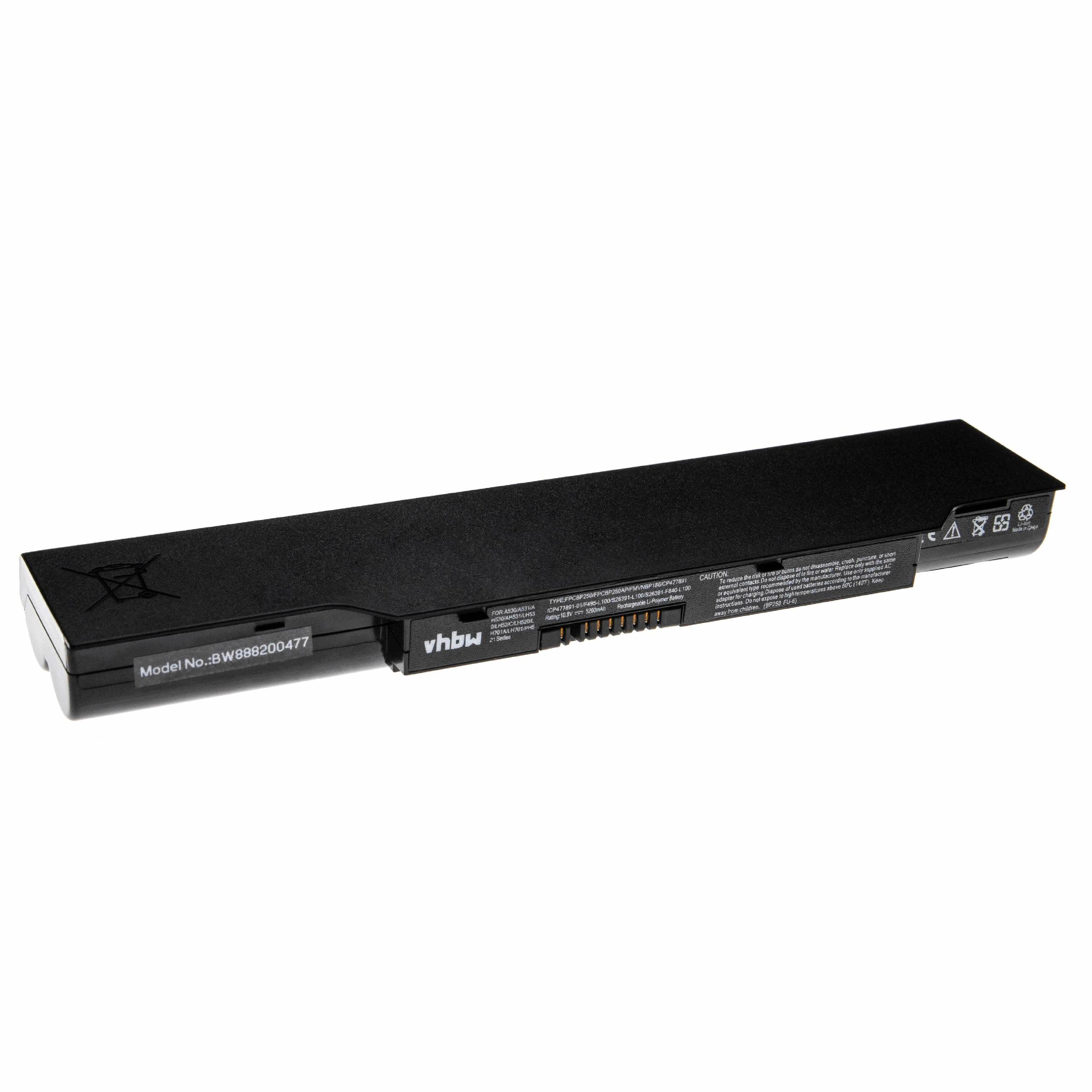Bateria para Portátil Fujitsu Siemens vhbw - 5200 mAh 10.8V Li-polymer