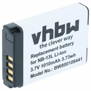 Bateria vhbw para Canon NB-13L - 1010mAh, 3.7V, Li-Ion