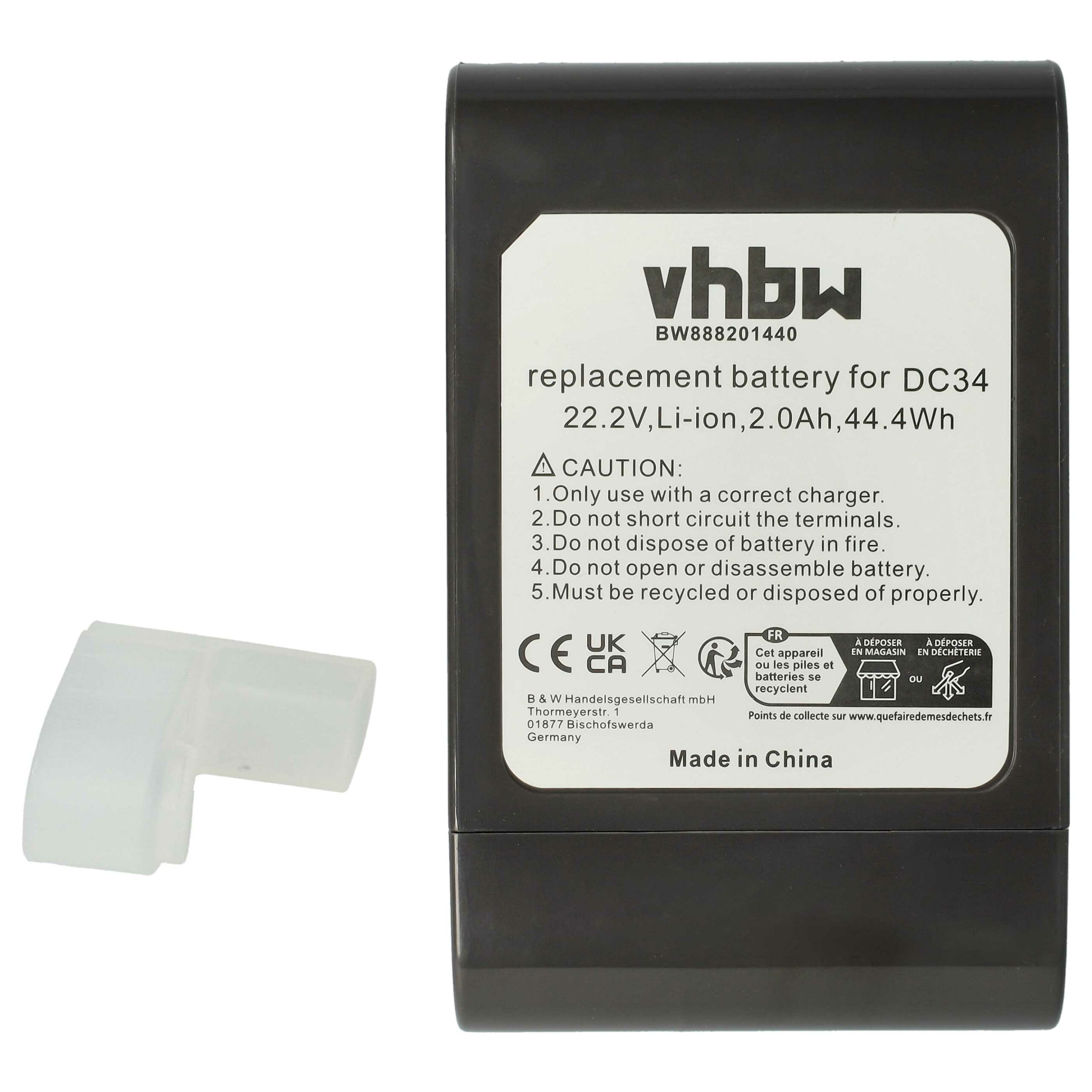 Bateria vhbw para Dyson 2000mAh, 22.8V, Li-Ion - Compatível com 17083-5010, 202932-02, 17083-3009, 17083-3511, 917083-01 - Image 4