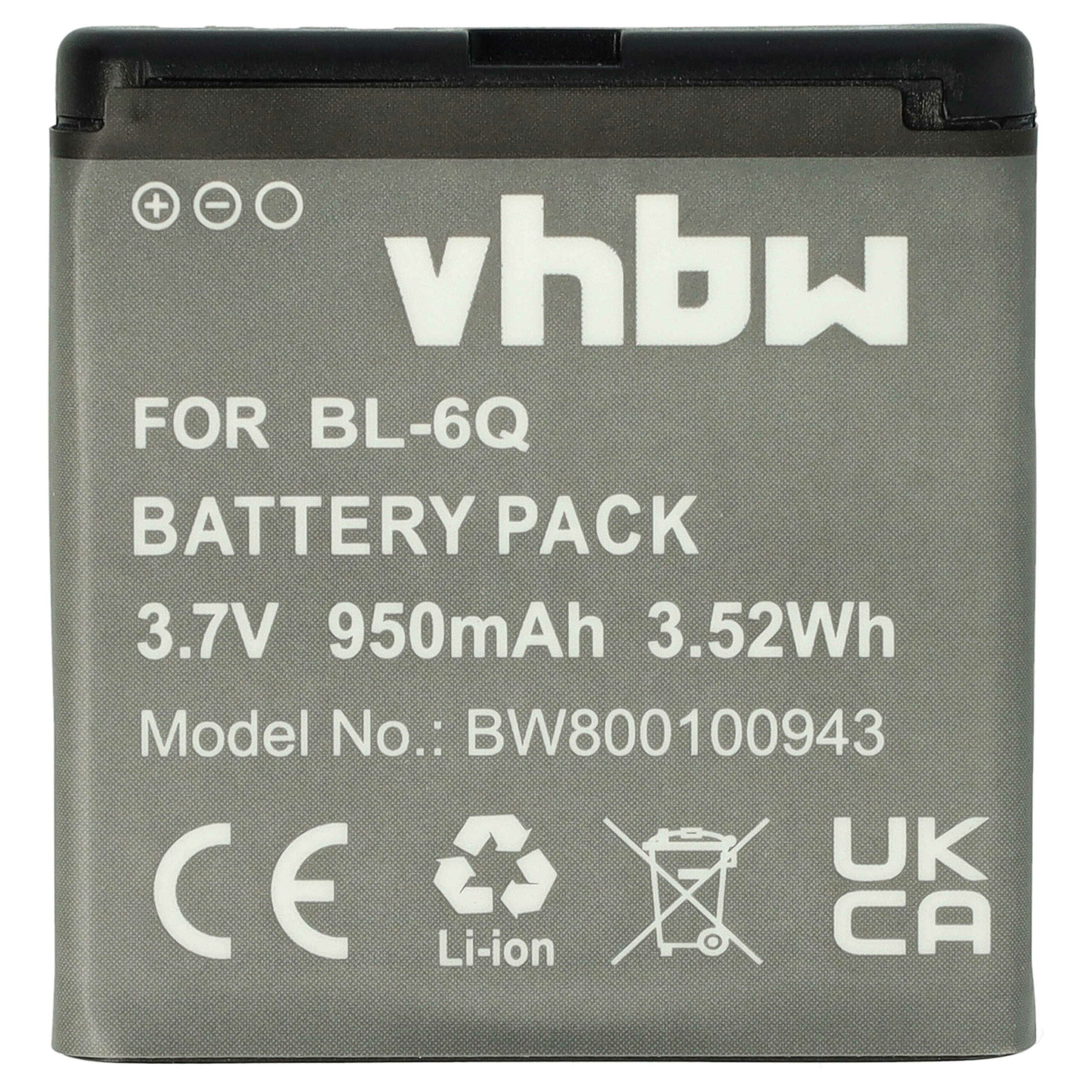 Bateria para Nokia BL-6Q - 950 mAh 3.7 V Li-Ion vhbw - Image 3