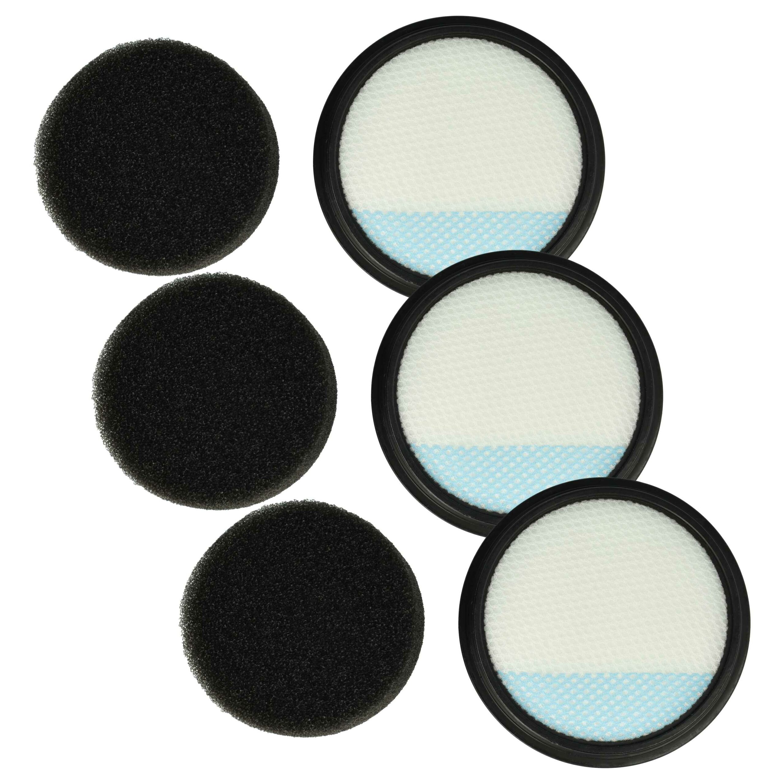 Conjunto de 6 Filtros vhbw para Dirt Devil e Vax - Substituição 0777001