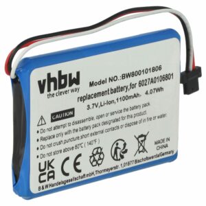 Bateria de Substituição vhbw para GPS TomTom 6027A0106801 - 1100mAh, 3.7V