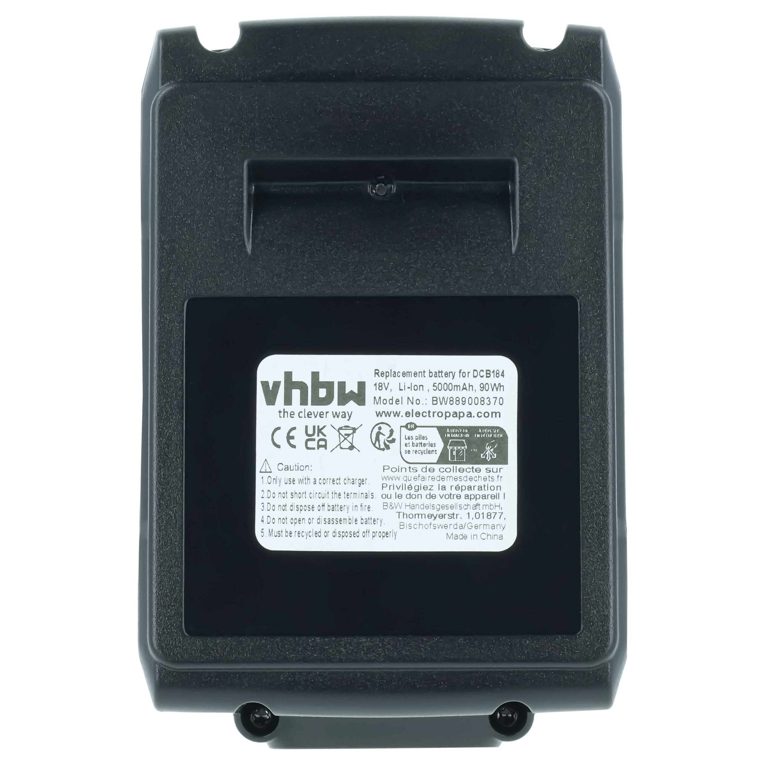 Bateria vhbw para Dewalt DCB182, DCB180, DCB181 - 18V, 5000 mAh, Li-Ion (Pack com 2 unidades) - Image 3