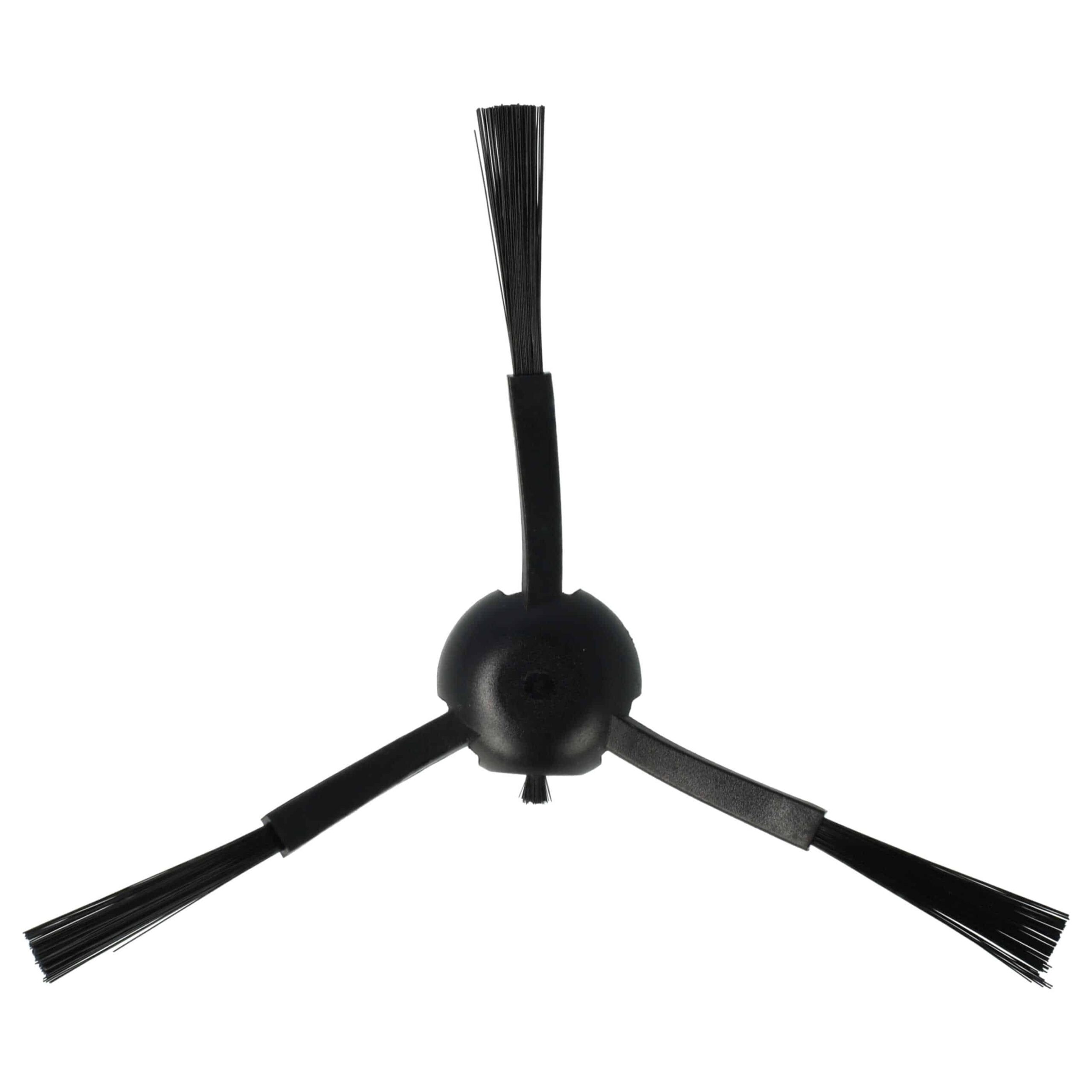 10x Escovas Laterais vhbw compatíveis com Dreame, Xiaomi, Mova L10s Pro e outros Aspiradores Robô - 3 braços, preto - Image 2