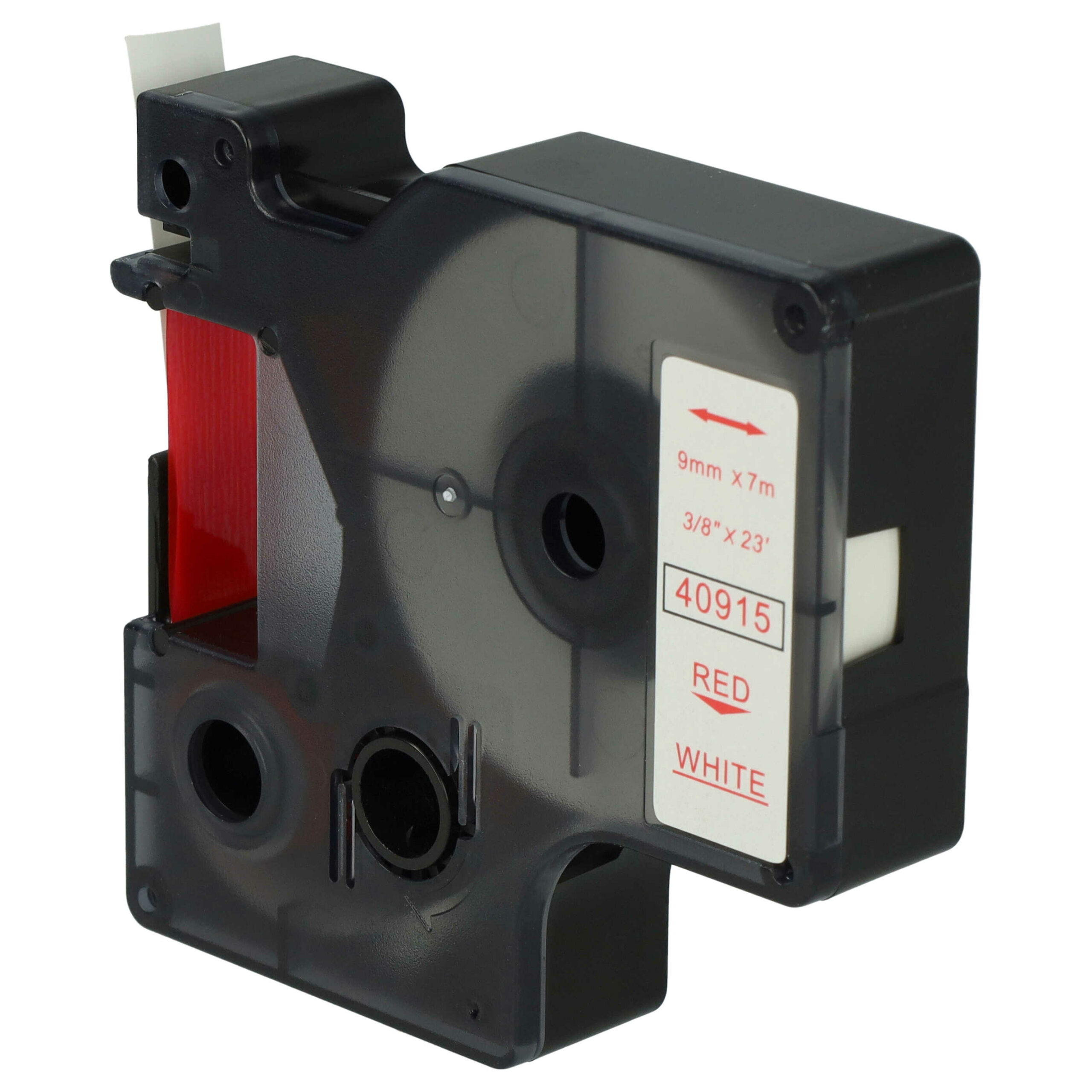 Fita de Etiquetas compatível com Dymo D1 40915 - 9 mm Vermelho sobre Branco - Image 2