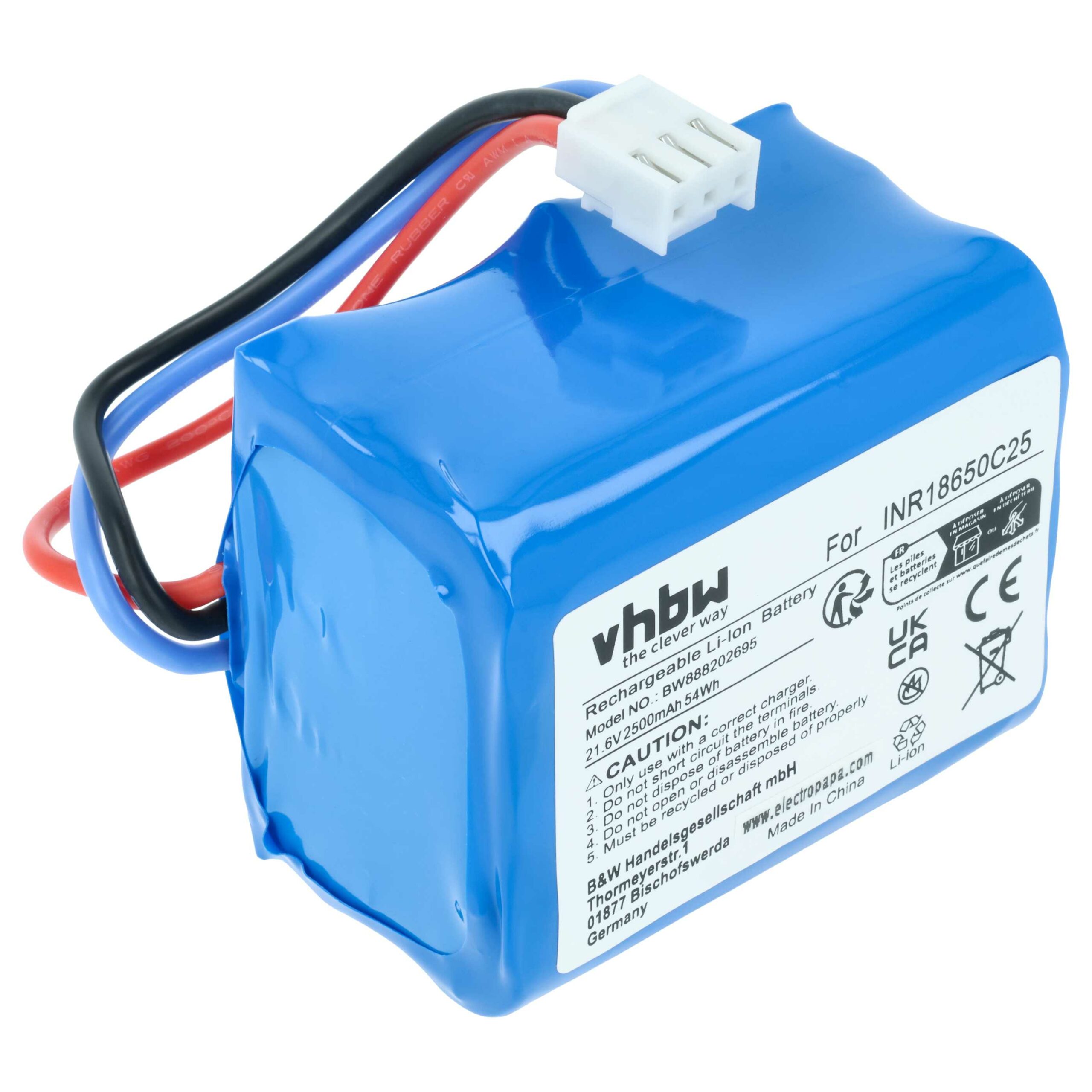 Bateria vhbw 21.6V 2500mAh Li-Ion para Philips (substitui 300002906404, 3000-018-25613)
