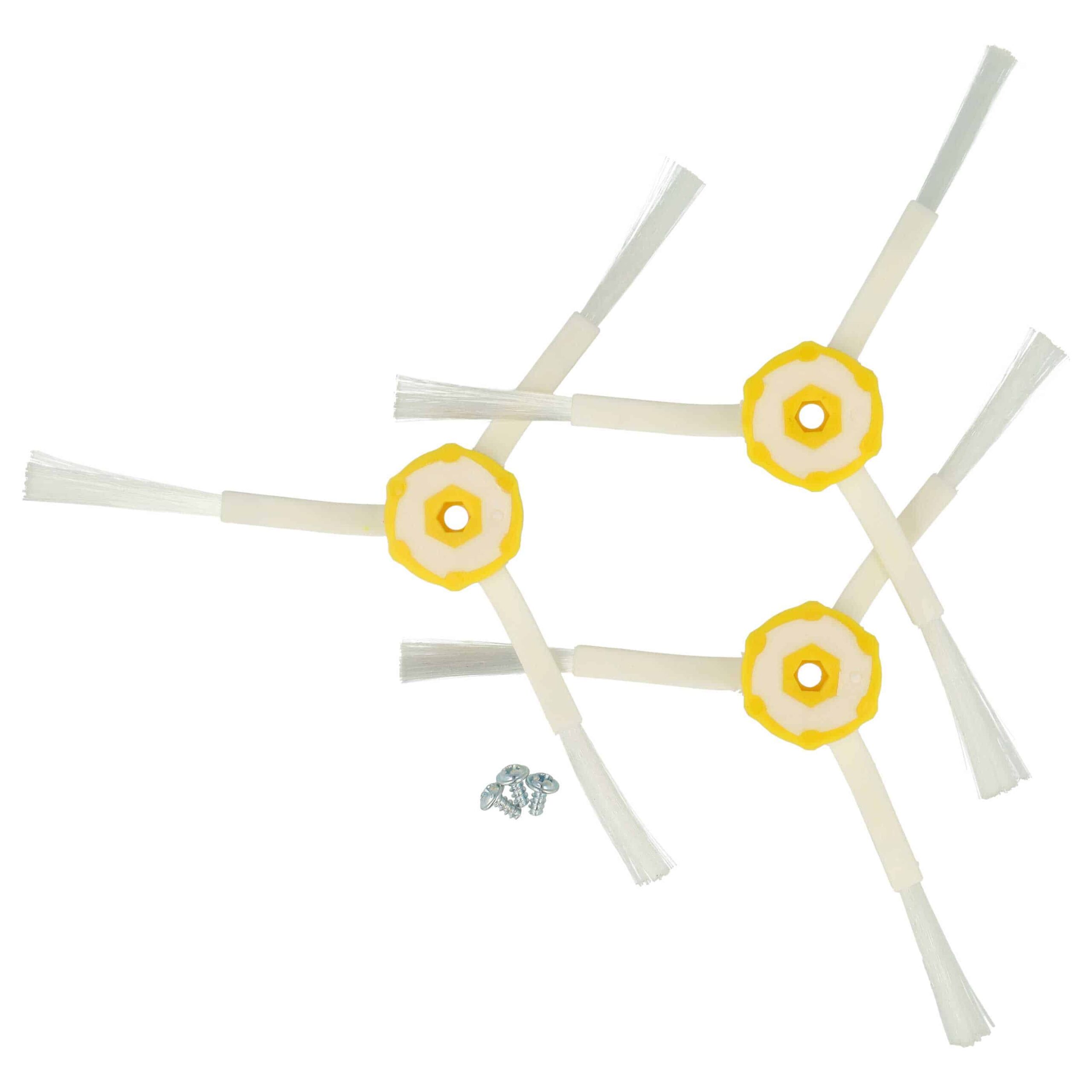 6 Escovas Laterais compatíveis com iRobot Roomba 866, 886, 900, 980 - 3 braços, brancas - Image 3