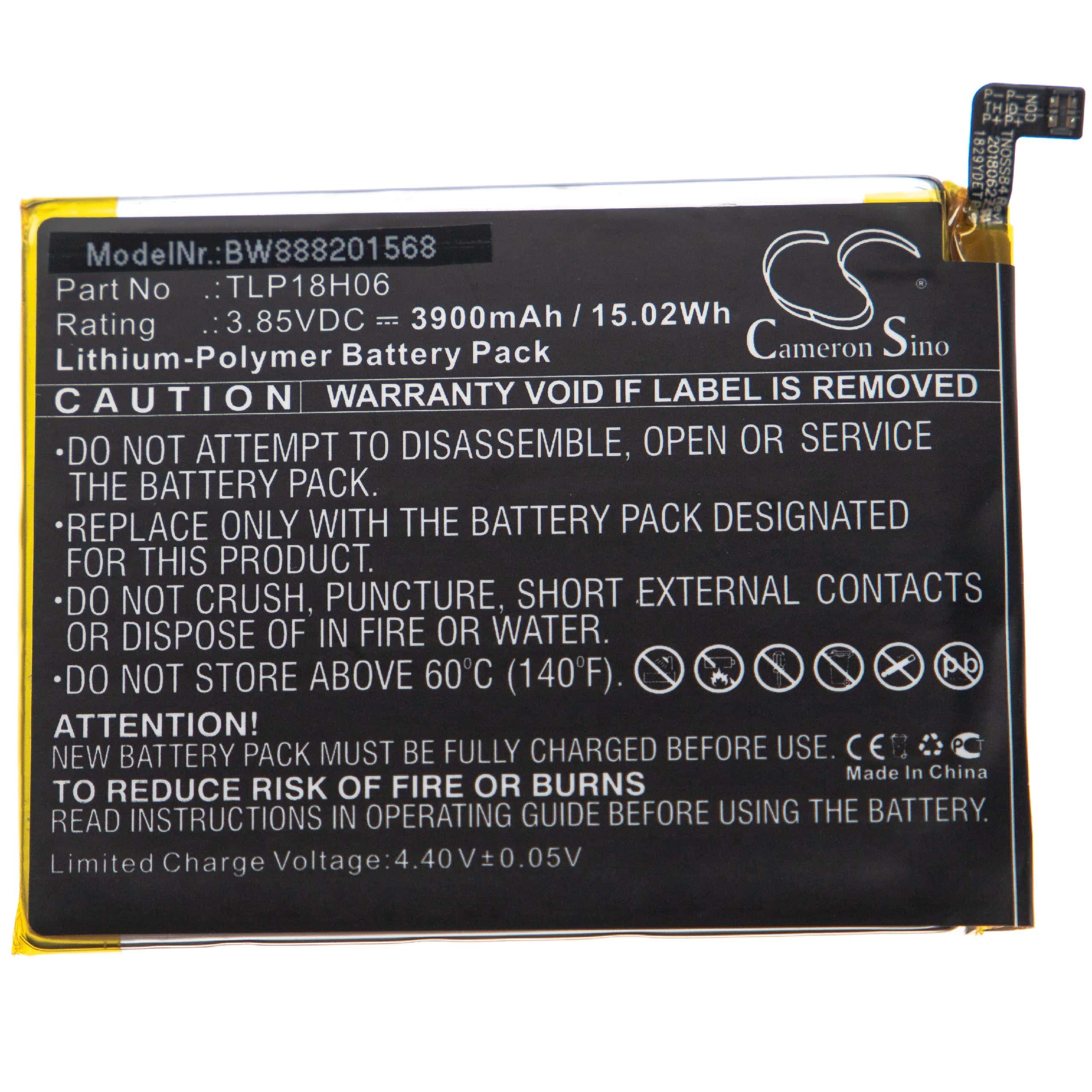 Bateria para Telemóvel Wiko Compatível com TLP18H06 - 3900 mAh 3.85 V Li-polímero