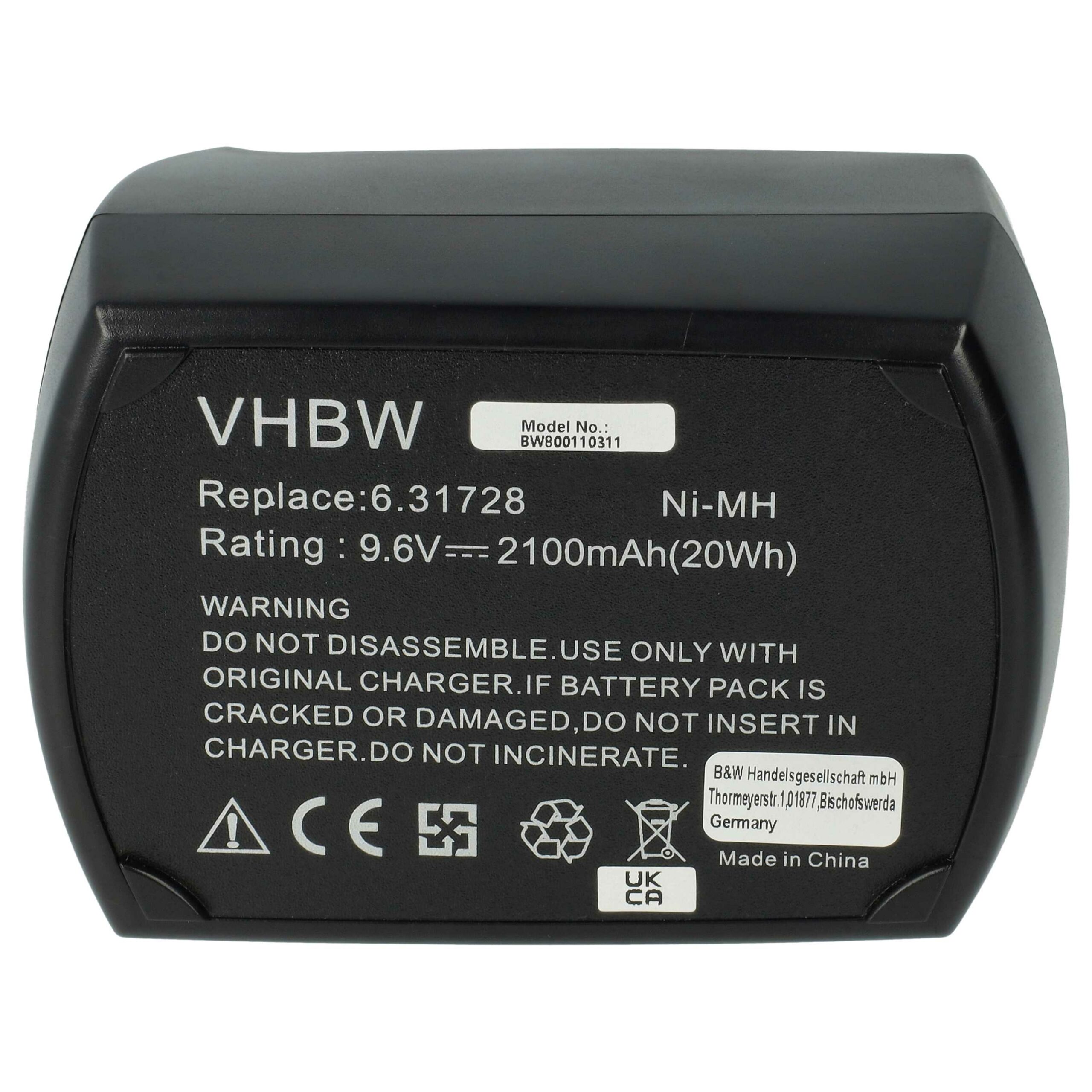 Bateria vhbw 9.6V 2100 mAh NiMH para Metabo 6.25471.00, 6.2547, 6.25471, 6.25470.00 - Image 3