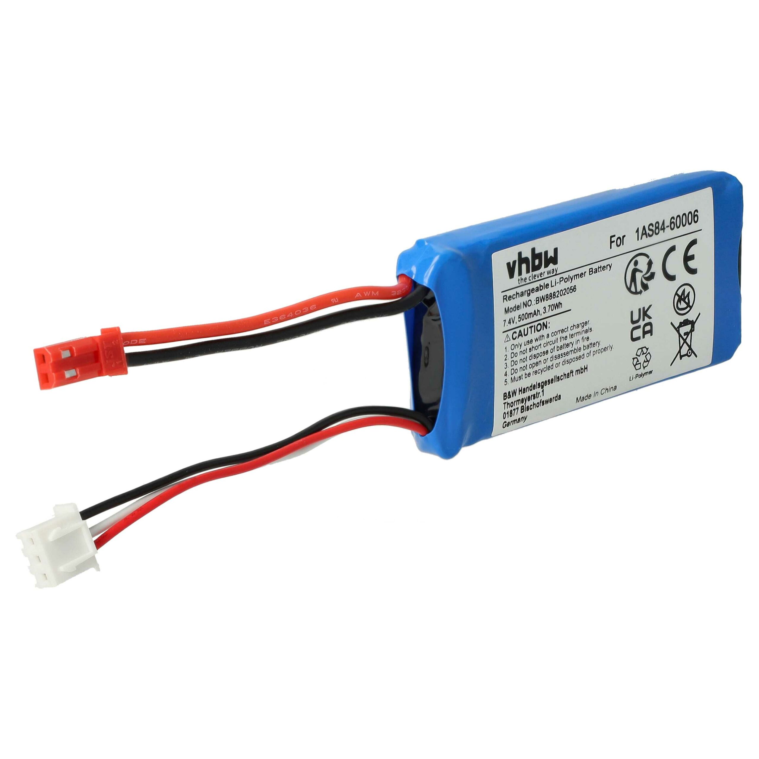 Bateria vhbw 610 mAh 7.4 V Li-polymer com conector BEC para modelos RC
