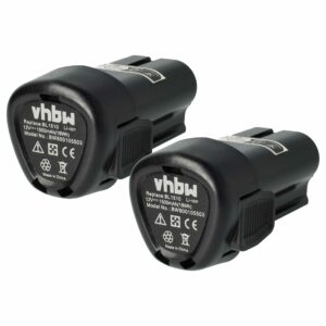 2x Bateria compatível com Black & Decker BL1110, BL1310, BL1510, LB12 - 1500 mAh, 12 V, Li-Ion
