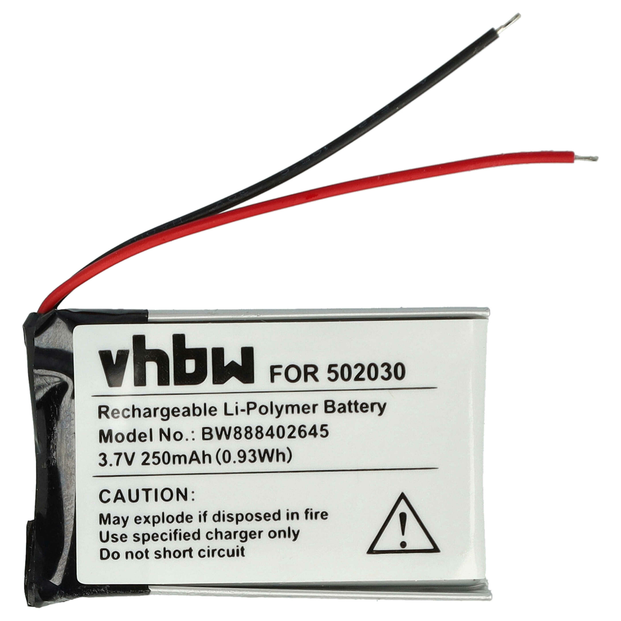 Bateria para Computador GPS Bosch 502030 - 250 mAh 3.7 V Li-polímero
