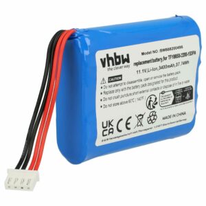 Bateria de Substituição vhbw para Coluna Marshall Stockwell - Li-Ion 3400 mAh (TF18650-2200-1S3PA)