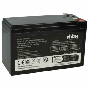 Bateria UPS vhbw compatível com APC RBC17 - 12 V 7.2 Ah AGM